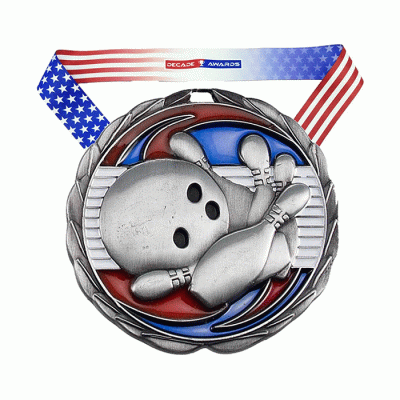 Factory Price Sport Event Medal With Ribbon Custom Bowling Medal  