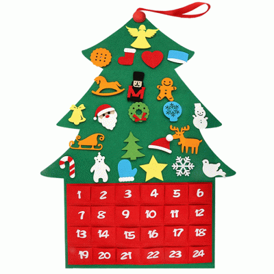 Amazon Hot Sale Felt Christmas Tree Calendar Decoration For Kids  