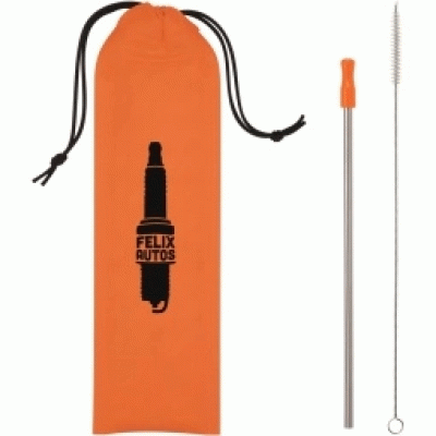 Promotional Stainless Steel Straw With Travel Pouch for Holiday Parties and Grand Openings-Good product from ProductClub 