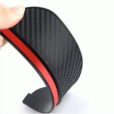 Black Carbon Fiber Style Car Rearview Mirror Rain Eyebrow Guard Visor for Most Car Truck SUV 