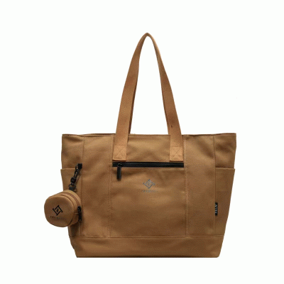 Trendy Design Custom High Capacity Multi Pocket Zipper Canvas Handbag Tote Bag with  External Coin Pocket -Good products from ProductClub 