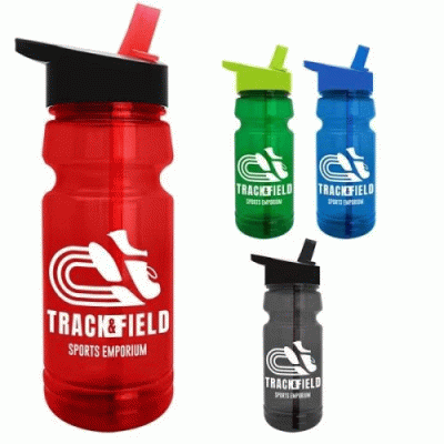 Custom Branded The Trainer - 24 oz. UpCycle RPET Bottle with Drink thru lid — Printed With Your Logo 