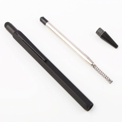 Customized Press Type Ballpoint Pen, Creative Hexagonal Advertising Pen, Multifunctional Touch Screen Head Push Metal Pen-Good product from ProductClub 
