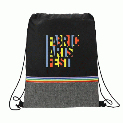 RPET Polyester Rainbow Drawstring Bag-Good products from ProductClub 