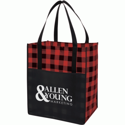 Popular Design Plaid Laminated Non-Woven Custom Tote Bag-Good products from ProductClub 