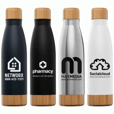 Top selling 22 oz. Firth Stainless Steel Bottle with Bamboo Trim-Printed With Your Logo 
