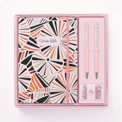 Festival Gifts Customized Ballpoint Pen Stationery Set Amazon's Hot Sale High Aesthetic Fashion Creative Student Notebook set Business gift set-Good product from ProductClub 