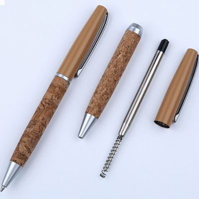 Customized Cork PU Leather Wood Grain Ballpoint Pen Customized Personalized and Fashionable New Style Business Advertising Gifts Metal Pen-Good products from ProductClub 