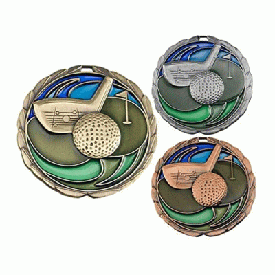 China Manufacturer 3d Designs Award Medals Custom Golf Medal With Ribbon  