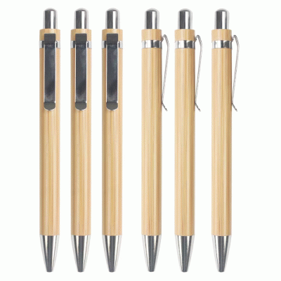 Multiple styles Custom Branded Tropical Bamboo Incline Pen With Stylus — Printed With Your Logo 