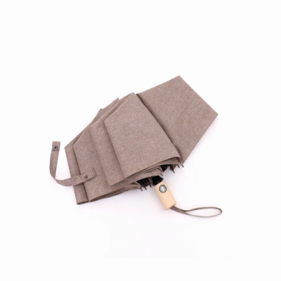 Fashion  Rain Sun Man Lady Gift Auto Open and Close 3 Folding Umbrella with Wooden Handle 