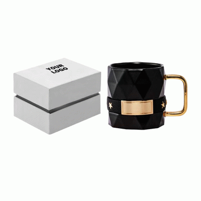 Creative Custom Metal Logo Special Shaped Ceramic Mug with High-end Gift Box-Good products from ProductClub 