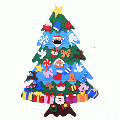 Custom Design New Year Gifts Kids DIY Felt Christmas Tree Christmas Decoration For Home  