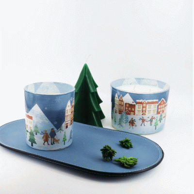 Full Color Festival Gifts Christmas Glass Jar Scented Candle-Good products from ProductClub 