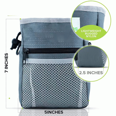 RPET multifunctional pet snack bag with built-in toilet bag 