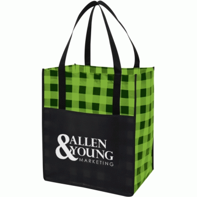 Popular Design Plaid Laminated Non-Woven Custom Tote Bag-Good products from ProductClub 