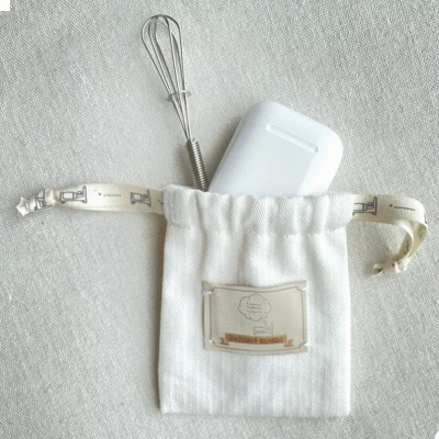 Eco Friendly Organic Cotton Customized Drawstring Gift Bag 