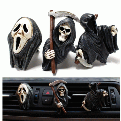 Halloween Automotive Stuff Horror Car Air Fresheners Grim Reaper Fan Diffuser Outlet Decorations 
