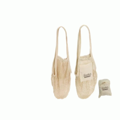 Custom Branded Sonnet Collapsible Cotton Mesh Tote — Printed With Your Logo 