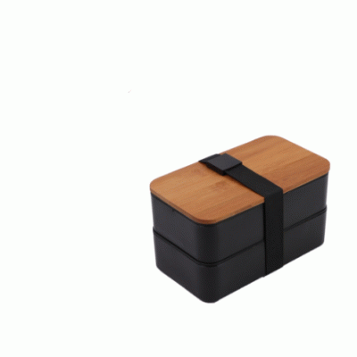 HOT SALE Dinnerware Natural Eco-Friendly Biodegradable Bamboo Fiber Wheat Straw Food Packing Containers with Bamboo Lid and Tableware Bento Lunch Box 