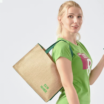 Natural Jute Shopping Bag-(Recycled materials - materials from nature) 