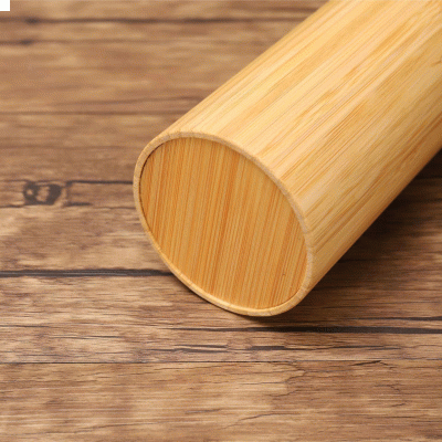  Glass Water Bottle Bamboo Reusable Water Bottle Vacuum Flasks With Wooden Lid 