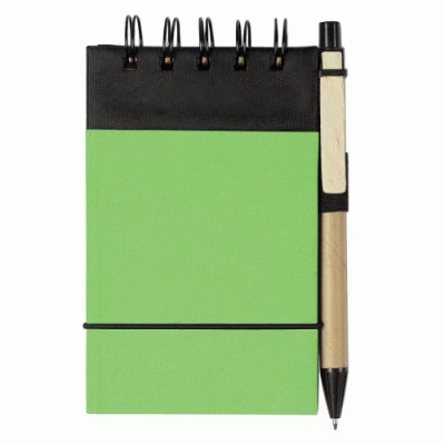 Branded Eco-Inspired Spiral Jotter & Pen — Printed With Your Logo 