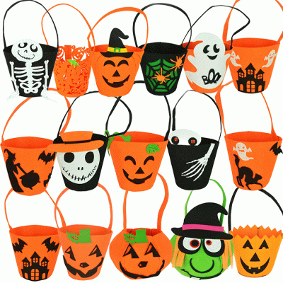 Wholesale Cheap Price Halloween Candy Handbag Felt Gift Bags Halloween Basket  