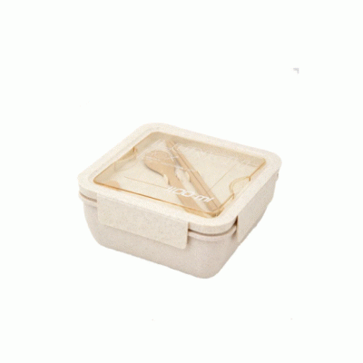 HOT SALE ECO-FRIENDLY Kitchen Supplies Microwave Lunch Box Office Girls Wheat Straw Compartment Bento Lunch Box for Kids with Cutlery 