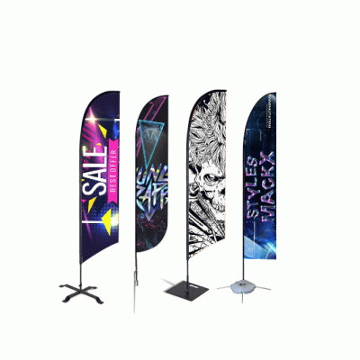 Customized Promotional Advertising Flags Swooper Tear Drop Sublimation Pole Outdoor Square Stand Display Flying Banner Beach Feather Flag-Good products come from ProductCLUB 