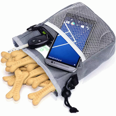 RPET multifunctional pet snack bag with built-in toilet bag 