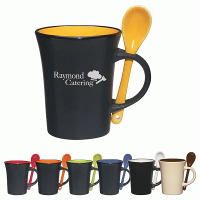 New Style Custom Two-Tone Mug with Matching Spoon-Good products from ProductClub 