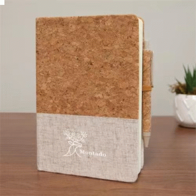 Custom Branded MONTADO CORK AND LINEN JOURNAL — Printed With Your Logo 