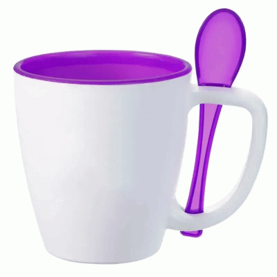 New Design Custom Double-Wall Insulated Plastic Coffee Mug with Spoon -Good products from ProductClub 