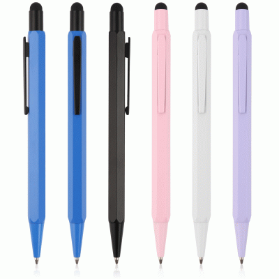 Push Type Capacitive Touch Screen Head Metal Ballpoint Pen&Creative Design Hexagonal Advertising Pen Multifunctional Touch Screen Metal Pen Customization-Good products from ProductClub 