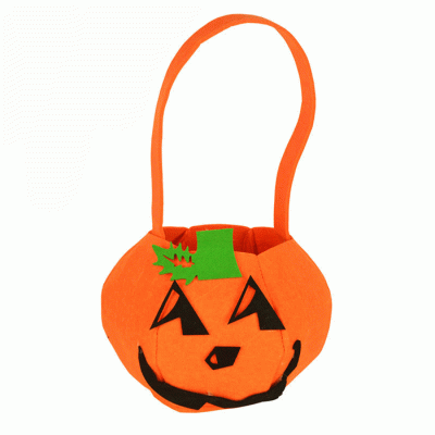 High Quality Felt Halloween Pumpkin Bag Tote Bag Candy Bag Treat Or Trick  
