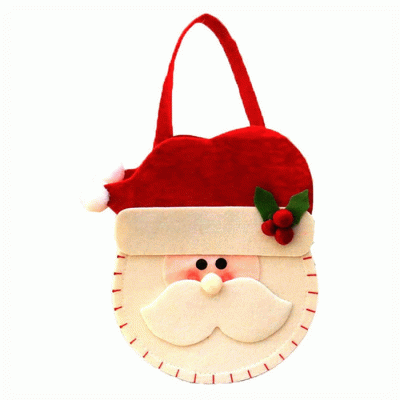 Factory Price Custom Personalized Santa Design Felt Christmas Candy Bag  