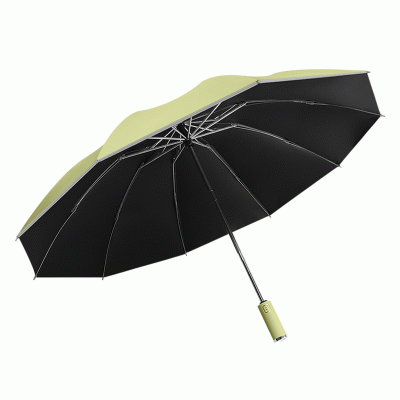 Customized Logo Automatic Umbrella Three Fold 10 Bone Reverse Umbrella Night Reflective Edge Folding Umbrella-Good products from ProductClub 