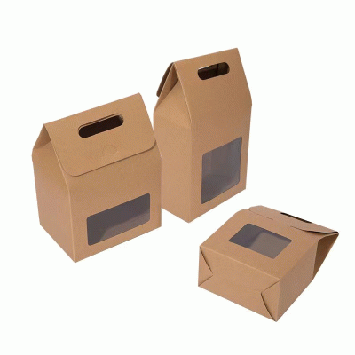 Cheap Low Quantity Recyclable Kraft Paper Die Cut Handle Bags with Window-Good products from ProductClub 