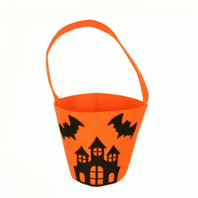 High Quality Felt Halloween Pumpkin Bag Tote Bag Candy Bag Treat Or Trick  