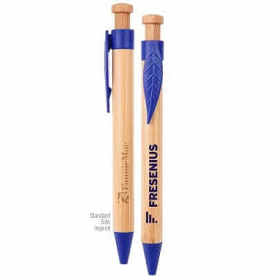 Custom Branded The Camden Bamboo Retractable Wheat Straw Eco-Pen — Printed With Your Logo 
