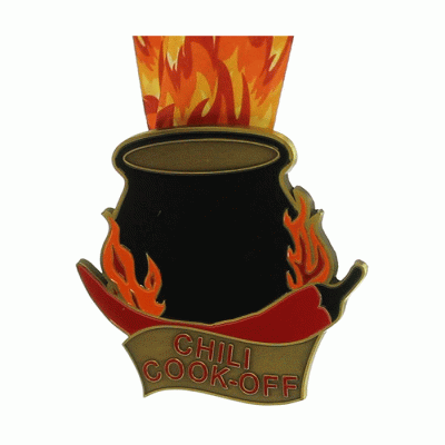 Wholesale Cheap Price Awards Chili Cook Off Medal With Flaming Neckband  