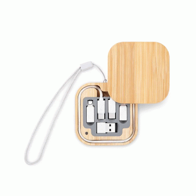 Laser Engraving Logo Bamboo Cable 6-in-1 60w Box Set-Good products from ProductClub 