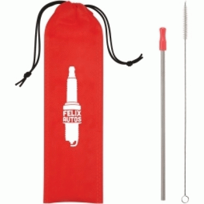 Promotional Stainless Steel Straw With Travel Pouch for Holiday Parties and Grand Openings-Good product from ProductClub 
