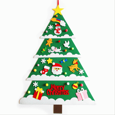 Custom Design New Year Gifts Kids DIY Felt Christmas Tree Christmas Decoration For Home  