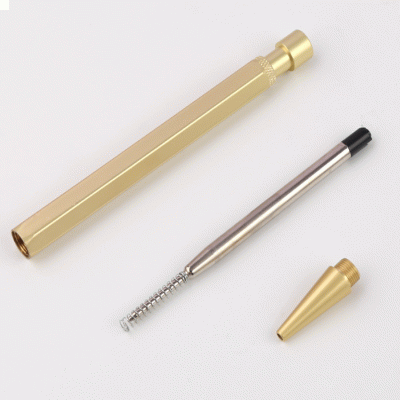 Amazon's Best-Selling High-End  Brass Creative Hexagonal Signature Pen  Business Gift Advertising Metal Ballpoint Pen with Customized Gift Box-Good product from ProductClub 