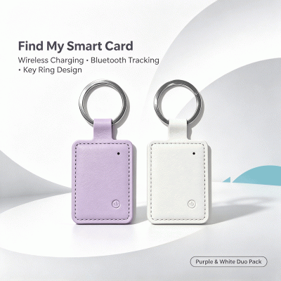 Find My Smart Card, Bluetooth Tracker Tag, Wireless Charging Key Finder with Key Ring 