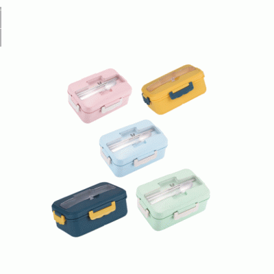 Amazon Hot Selling Biodegradable High Quality OEM Kid Wheat Straw Lunch Box 3 Compartment Microwave Bento Lunch Box 