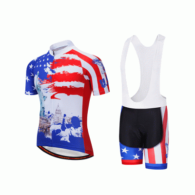 Wholesale Short Sleeve Backstrap Cycling Suit Sports Cycling Wear Summer Cycling Clothing for Men  