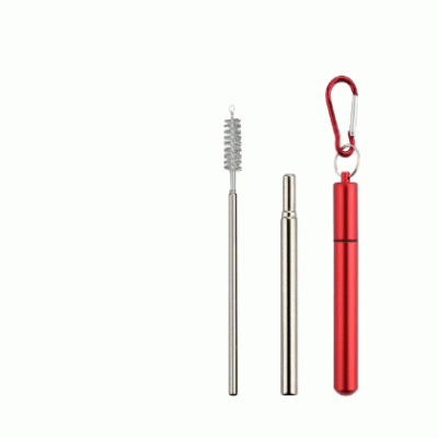 Portable folding metal straw set-Printed With Your Logo 